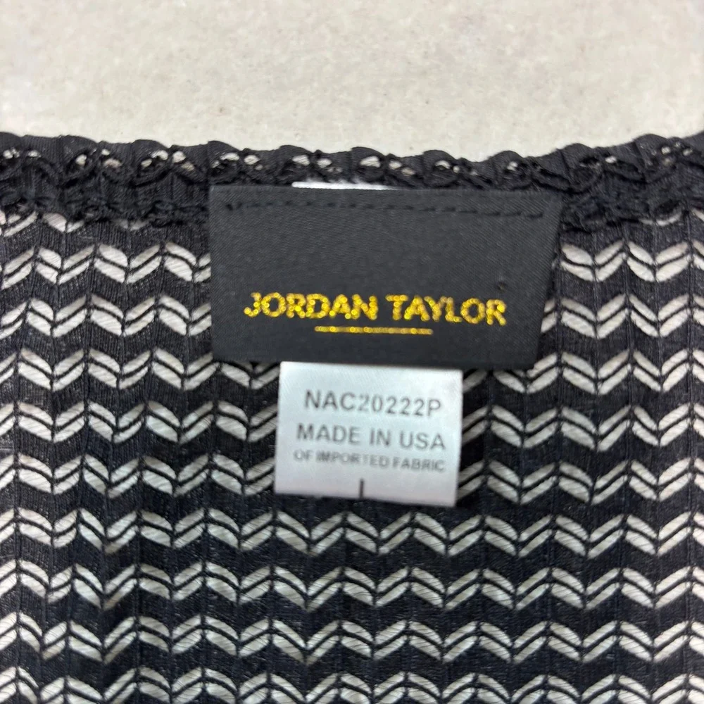 Jordan Taylor Black Crochet Knit Swim Cover Up Dress‎ V-Neck  Large #K98